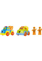 Playset 2 v�hicules 14 cm avec lumi�re et sons