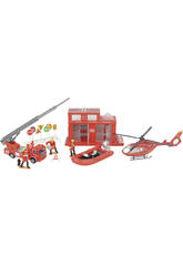 Playset Pompiers 10 Pièces avec Véhicules