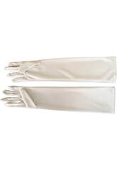 Lange weiße Handschuhe