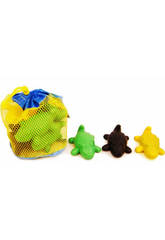 SAC FILET AVEC 9 COCODRILES DE PLASTIQUE