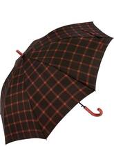 Parapluie Bisetti Adulte Automatique à Carreaux 68 cm 8 Tiges