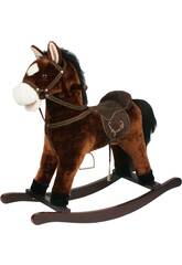 Peluche Bascule Cheval Marron Son