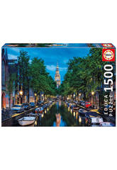 Puzzle 1500 Début De Soirée Sur Le Canal, Amsterdam Educa 16767