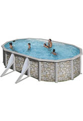 Piscina Ovalada Imitación Piedra Córcega 730x375x132cm Gre KITPROV738PO