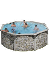 Piscina Circular Piedra Cerdeña 350x120 Cm Gre KIT350PO