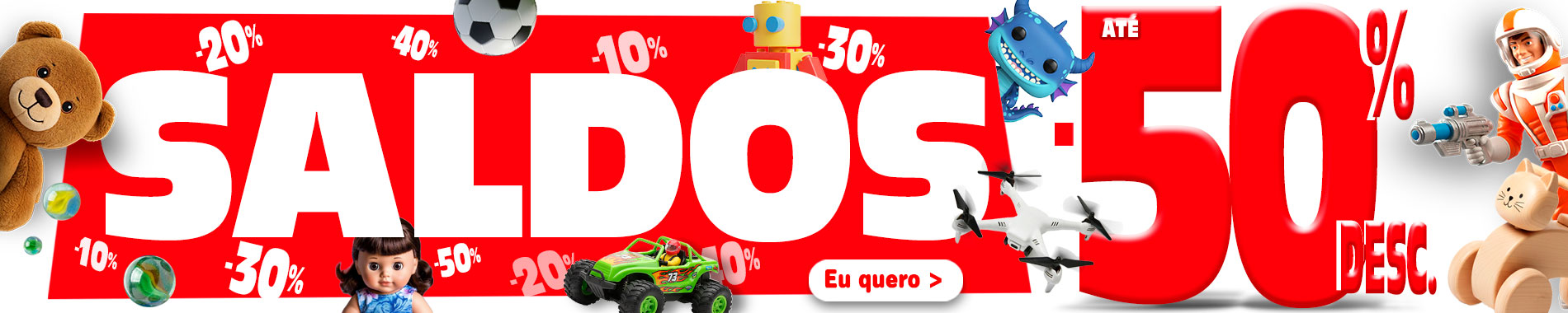 Vendas em uma grande variedade de brinquedos
