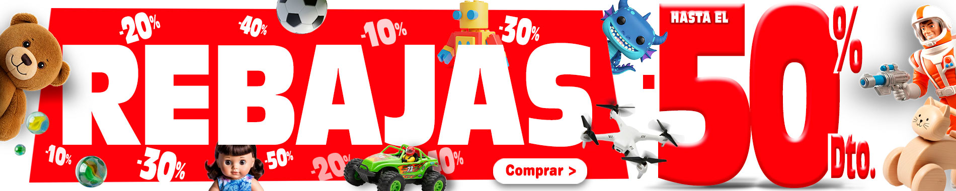 Rebajas en una gran selección de juguetes.